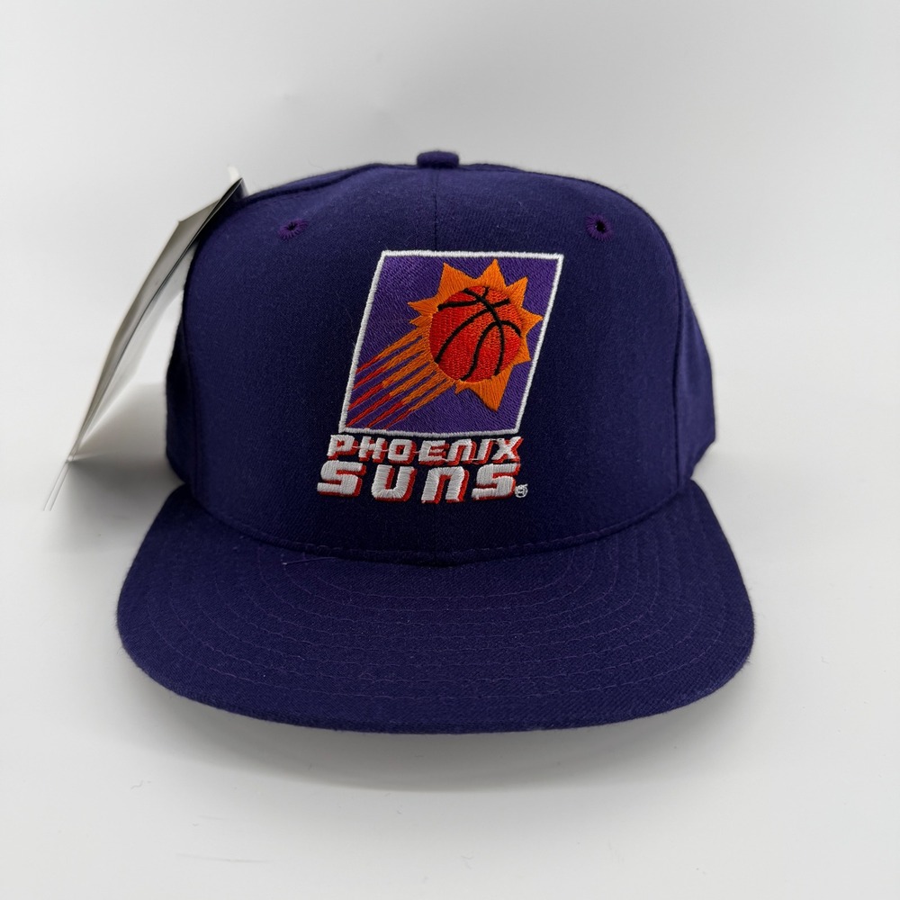 Vintage New Era 5950 Phoenix Suns Fitted Hat 7 1/4 Purple Wool Deadstock USA NWT